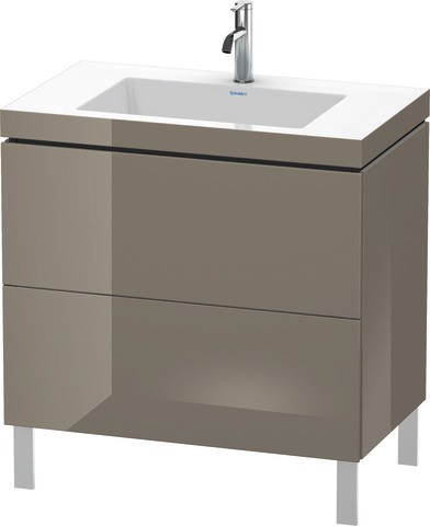 Duravit L-Cube c-bonded Set bodenstehend Flanell Grau Hochglanz 800x480x698 mm - LC6937O8989