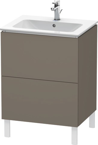 Duravit L-Cube Waschtischunterbau bodenstehend Flanell Grau Seidenmatt 620x481x704 mm - LC6625090900