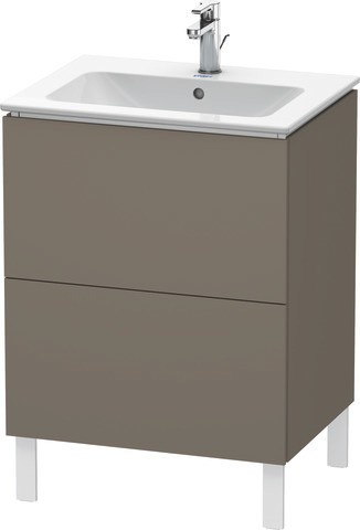 Duravit L-Cube Waschtischunterbau bodenstehend Flanell Grau Seidenmatt 620x481x704 mm - LC662509090