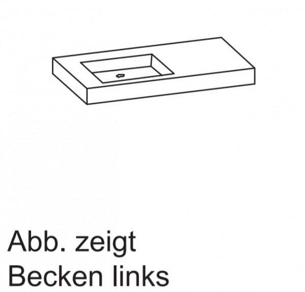 Artiqua 112 Quarton-Waschtisch, Anthrazit, 112-QWT50-127-0-L-A