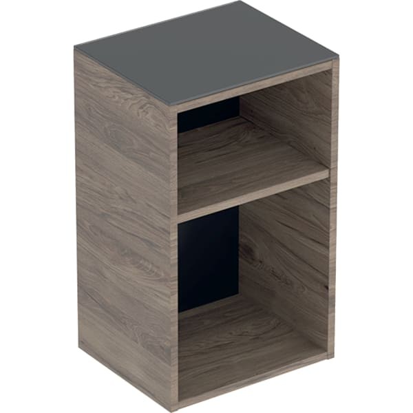 Geberit Smyle Square Seitenschrank, offen 36x60x29,9cm, Nussbaum, 500358JR1