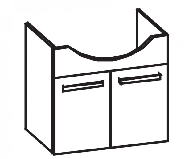 Artiqua 413 Waschtischunterschrank für Felino 124180 Weiß Glanz, 413-WU2T-K30-7050-68
