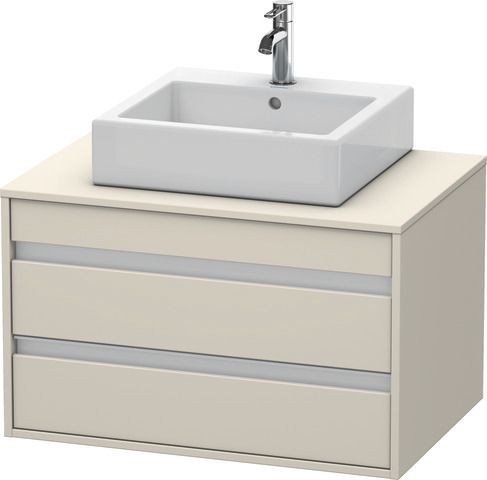 Duravit Ketho Konsolenwaschtischunterbau wandhängend Taupe Matt 800x550x496 mm - KT665409191