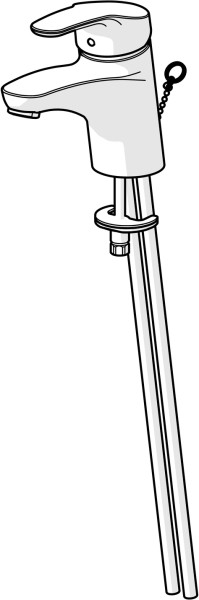 Hansa Waschtisch-Einhand-Einlochbatterie mit Kette, Hansamix 0104 chrom