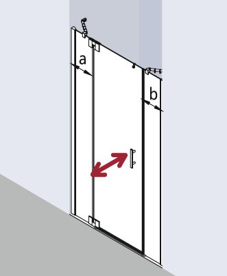 Kermi Pendeltür Filia XP 1GR 1300x2000, silber hochglanz, ESG klar, FX1GR13020VAK