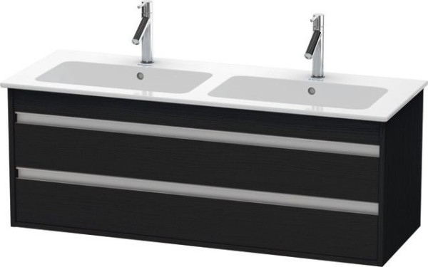 Duravit Ketho Waschtischunterbau wandhängend Eiche Schwarz Matt 1270x475x480 mm - KT643201616