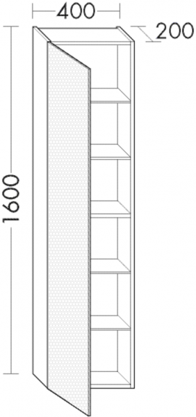 Burgbad Hochschrank Crono Matt 1600x400x200 Weiß Matt, HSAH040LF1786