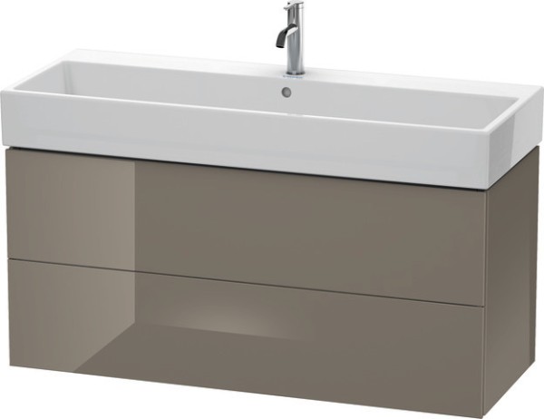 Duravit L-Cube Waschtischunterbau wandhängend Flanell Grau Hochglanz 1184x459x544 mm - LC627908989