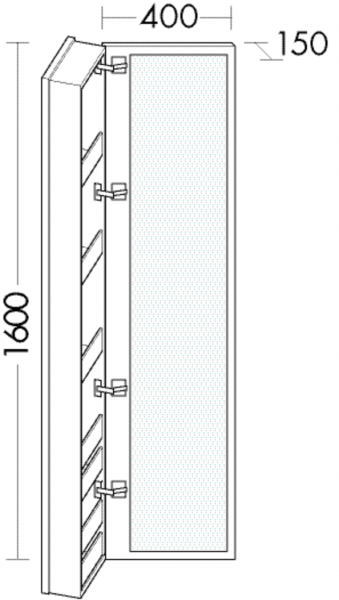 Burgbad Ganzkörperspiegel Cube PG1 1610x410x150 Marone Dekor Tüffel, SPCB040LF3788