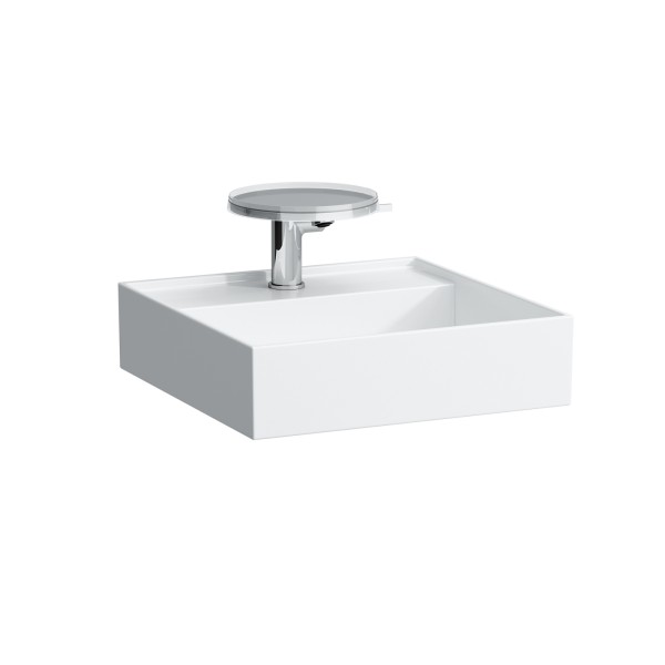 LAUFEN Aufsatz-Handwaschbecken Kartell 460x460x150, 2 Hl. , ohne Überlauf, geschliffen weiss matt