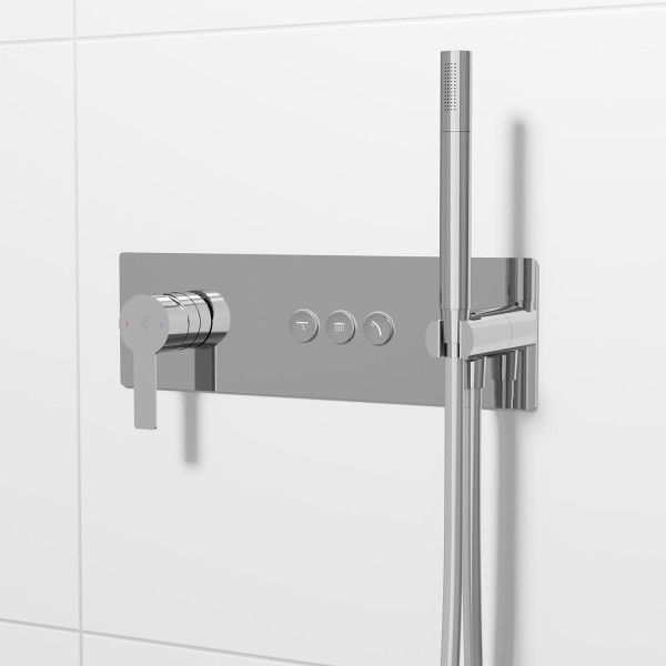 Steinberg Unterputz-Einhebelmischer, mit pushtronic, für 3 Verbraucher, chrom, 39022322