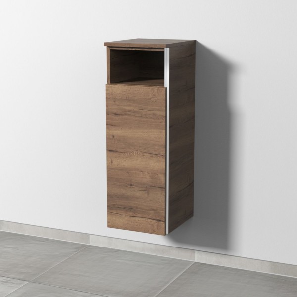 Sanipa 3way Mittelschrank mit 1 Tür und 1 offenem Fach, Eiche-Tabak, BR13050
