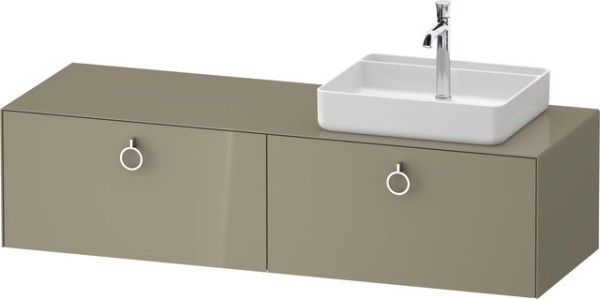 Duravit White Tulip Konsolenwaschtischunterbau wandhängend Stein Grau Hochglanz 1600x550x408 mm - WT