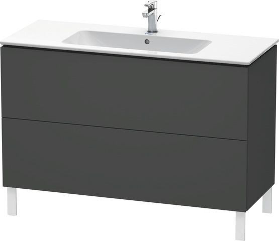Duravit L-Cube Waschtischunterbau bodenstehend Graphit Matt 1220x481x704 mm - LC662804949