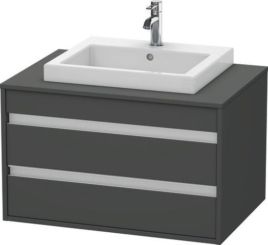 Duravit Ketho Konsolenwaschtischunterbau wandhängend Graphit Matt 800x550x496 mm - KT675404949