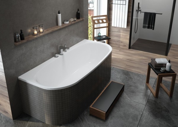 Hoesch Badewanne iSensi Vorwand 1600x750 Weiß, 3975.010