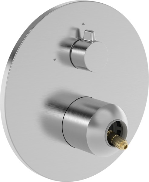 Hansa FM-Set f. zwei Abgänge HANSA 8260, Rosette rund Stahl gebürstet, 8260902080