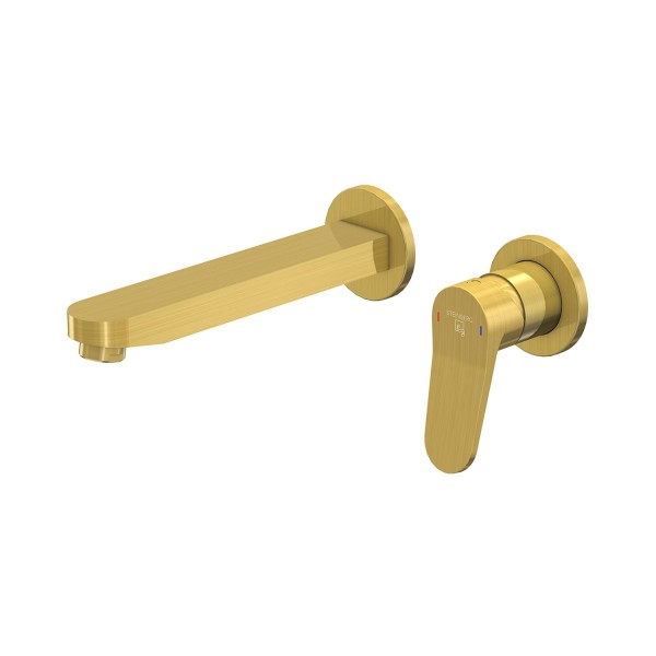 Steinberg Serie 340 Waschtisch-Wand-Einhebelmischer mit Farbhülse, brushed gold, 34018143BG
