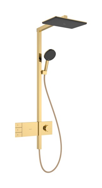 Hansgrohe Showerpipe Raindance Alive Q 210/340 2jet EcoSmart Thermostat polished gold optic , 2459