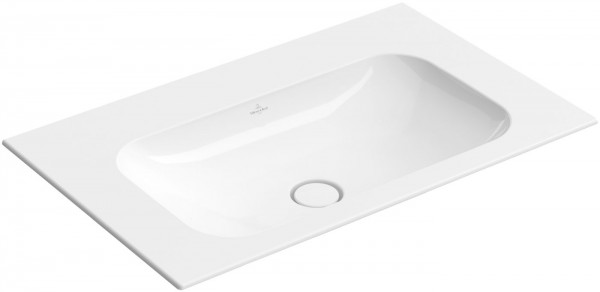 Villeroy & Boch Schrankwaschtisch Finion 4164 800x500mm, ohne Hahnloch, ohne Überlauf Eckig Weiß Al