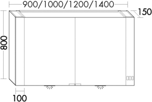 Burgbad Spiegelschrank RL40 Light RL40 VC 800x1200x150 Anthrazitgrau Matt, SPQZ120F4952