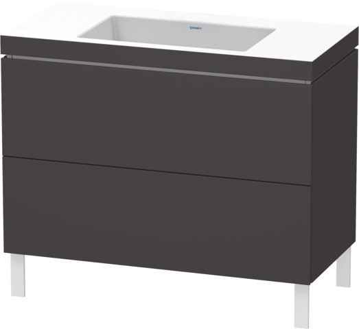 Duravit L-Cube c-bonded Set bodenstehend Graphit Supermatt 1000x480x698 mm - LC6938N8080