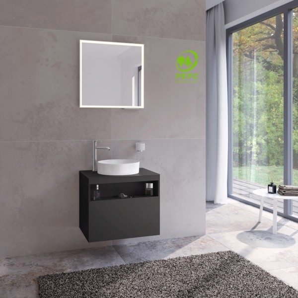 Keuco Stageline Waschtischunterbau 65,0 x 55,0 x 49,0 cm, Hahnloch links, mit Auszug, 32854970000