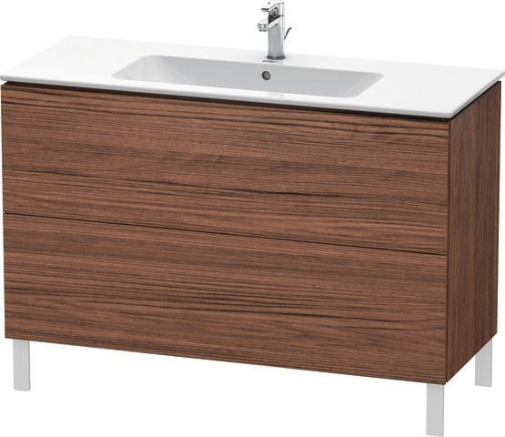 Duravit L-Cube Waschtischunterbau bodenstehend Nussbaum dunkel Matt 1220x481x704 mm - LC662802121