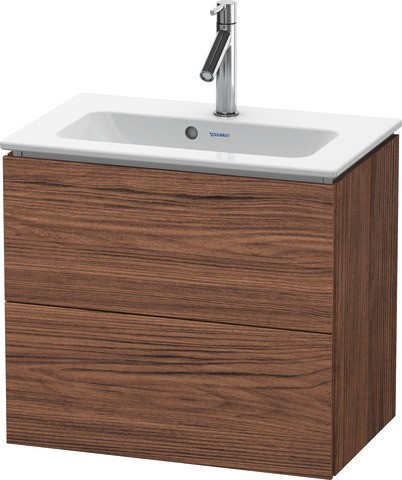 Duravit L-Cube Waschtischunterbau wandhängend Nussbaum dunkel Matt 620x391x550 mm - LC625602121