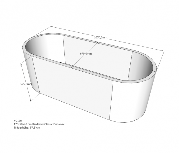 Neuesbad Wannenträger für Kaldewei Classic Duo oval 1700x700