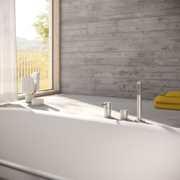 Herzbach DEEP iX Dreiloch-Wannenarmatur ohne Auslauf Edelstahl, 18.022025.2.09