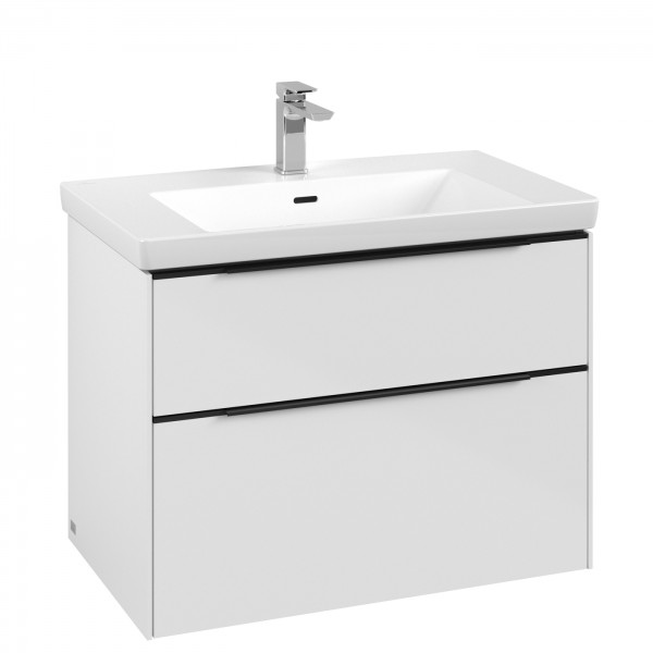 Villeroy & Boch Subway 3.0 Waschbeckenunterschrank, 2 Auszüge, 772 x 579 x 462 mm, Brilliant White /