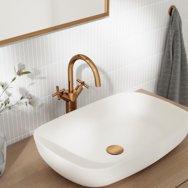 Steinberg Serie 250 Waschtisch-Zweigriffarmatur verlängert, rose gold, 250 1550 RG