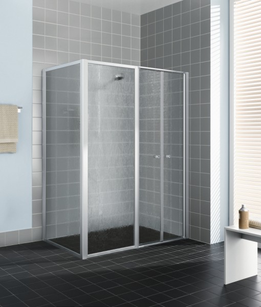Kermi Pendeltür Nova 2000 PFL 1300x1750, weiss, Kunstglas Kerolan Fontana, N2PFL1301721K