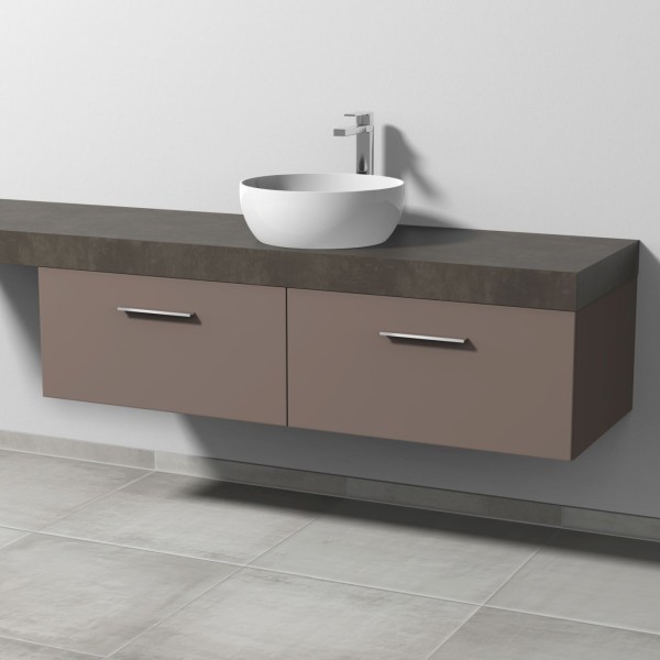 Sanipa Waschtischunterbau mit Auszügen 2morrow (G3328) 340x1400x520 Taupe-Matt, G33281T