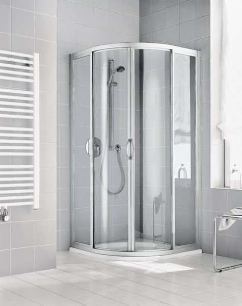 Kermi Viertelkreis Ibiza 2000 R53 0900x1850, weiss, ESG klar mit KermiClean, I2R53090182PK