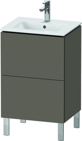 Duravit L-Cube Waschtischunterbau bodenstehend Flanell Grau Seidenmatt 520x421x704 mm - LC667109090