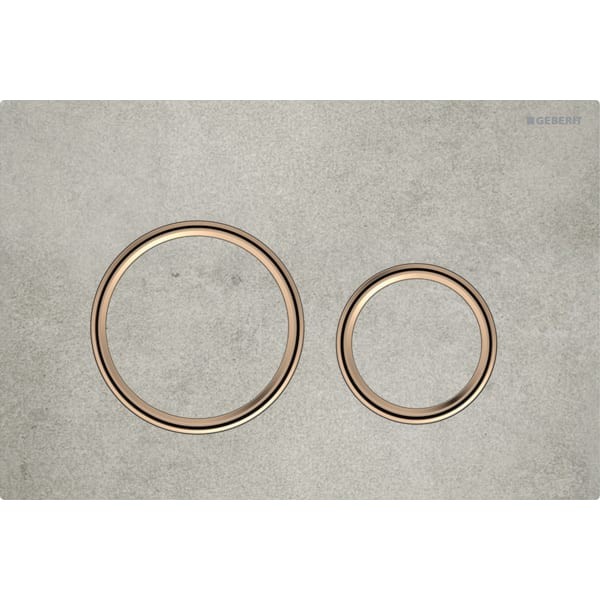 Geberit Betätigungsplatte Sigma21, für 2-Mengen-Spülung rotgold, Betonoptik, 115650JV1