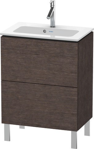 Duravit L-Cube Waschtischunterbau bodenstehend Eiche dunkel gebürstet Matt 620x391x704 mm - LC667307