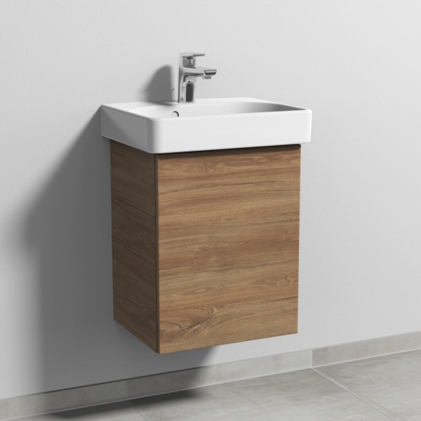 Sanipa 3way Waschtischunterbau zu Geberit Smyle Square Waschtisch mit 1 Tür, Eiche-Kansas