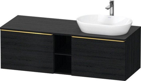 Duravit D-Neo Konsolenwaschtischunterbau wandhängend Eiche Schwarz Matt 1400x550x459 mm - DE4950R341