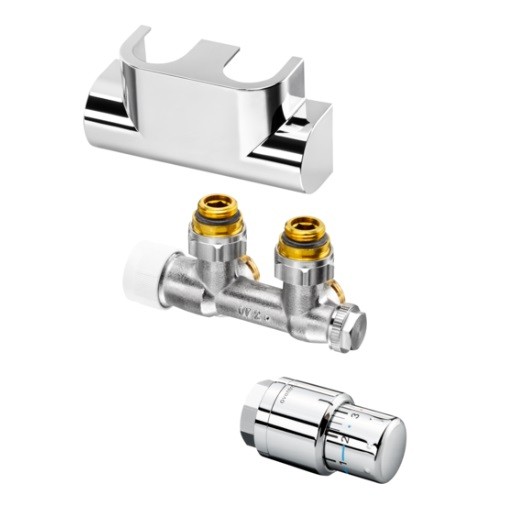 Oventrop Anschluss-Set Multiblock T und Uni SH, Eckversion, verchromt