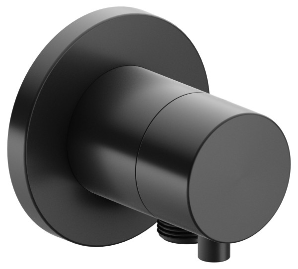 Keuco Absperrventil IXMO Comfort 59541,rund Schlauchanschluss, Schwarzchrom gebürstet,59541131101