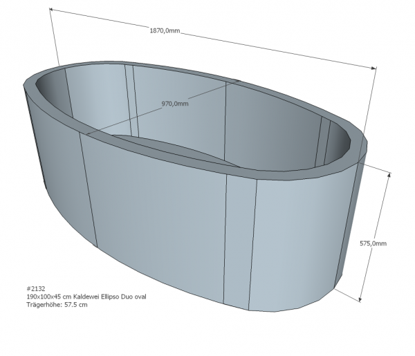 Neuesbad Wannenträger für Kaldewei Ellipso Duo Nr.232 190x100 oval