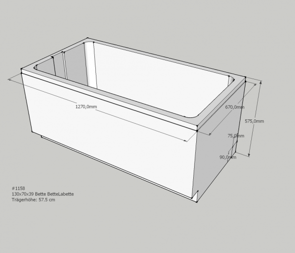 Neuesbad Wannenträger für Bette LaBette 130x70