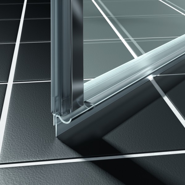 Kermi Eck-Halbteil rechts Liga 2CR 1230x1850, silber hochglanz, ESG klar, LI2CR12318VAK