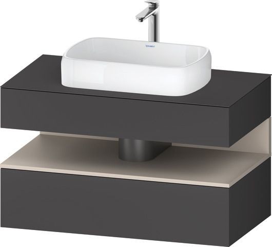 Duravit Qatego Konsolenwaschtischunterbau wandhängend Graphit Matt 1000x550x600 mm - QA4731091490010