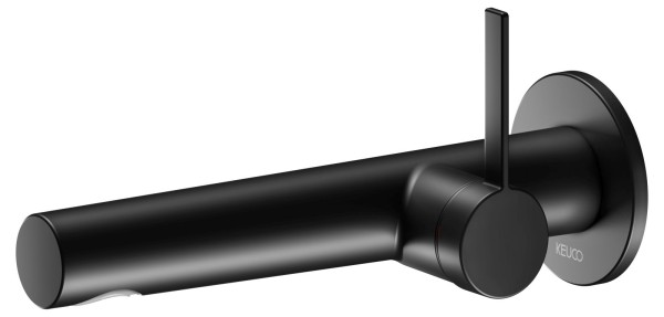 Keuco IXMO Pure Black Selection Waschtischarmatur Unterputz, rund, Ausladung: 197 mm, schwarz matt