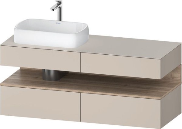 Duravit Qatego Konsolenwaschtischunterbau wandhängend Taupe Matt 1400x550x600 mm - QA4765055910000