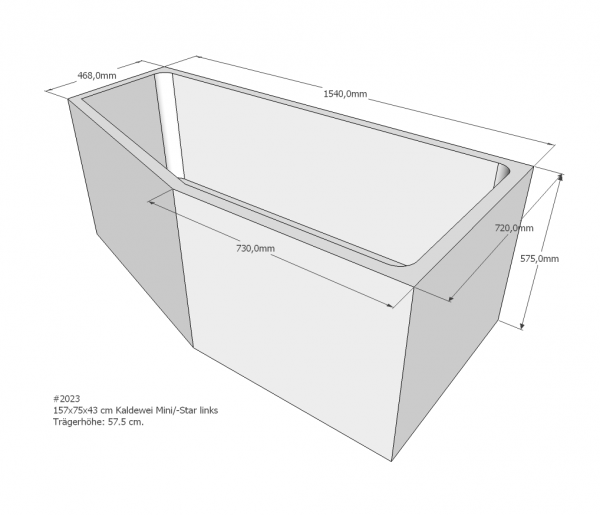 Neuesbad Wannenträger für Kaldewei Mini/Mini Star Nr.832/833 157x75 li